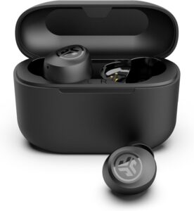 JLab Go Pop+ Wireless Earbuds – Black, App, Dual Connect, IPX4, Bluetooth 5, 3 EQ