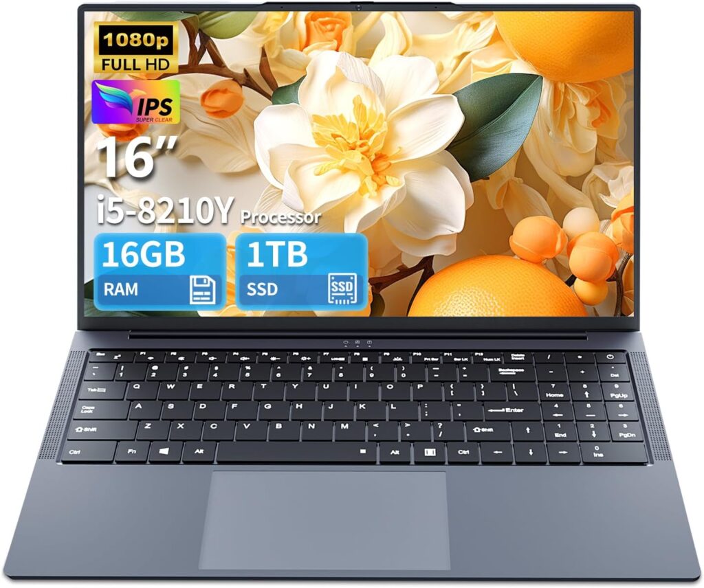 16 Inch Gaming Laptop, i5 up to 3.60GHz, 1920x1200 HD, 16GB RAM, 1TB SSD, WiFi5, BT5.0, Backlit KB