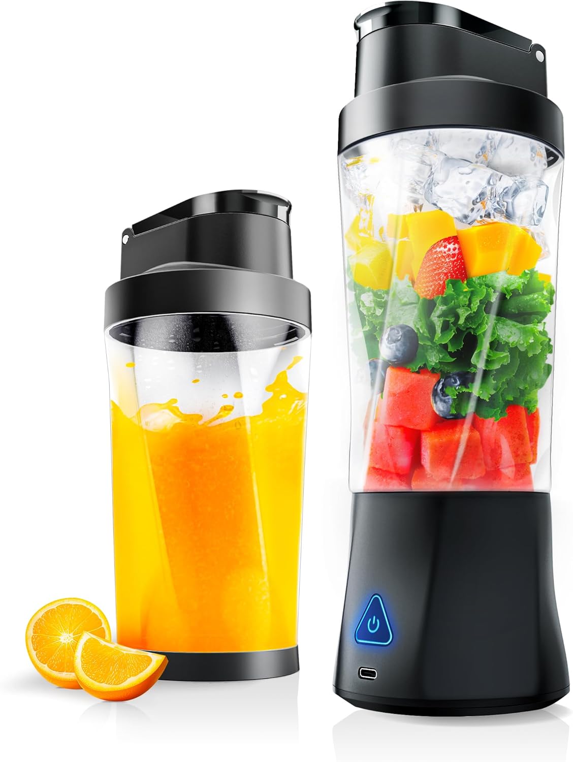 Portable Blender, Cordless, 24oz, BPA Free, USB-C Rechargeable, Black