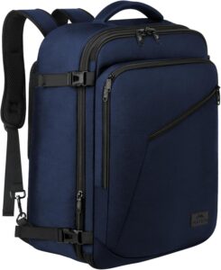 MATEIN Weekender Backpack, Large Travel Backpack with Strap, Expandable Flight Approved Carry on, Blue