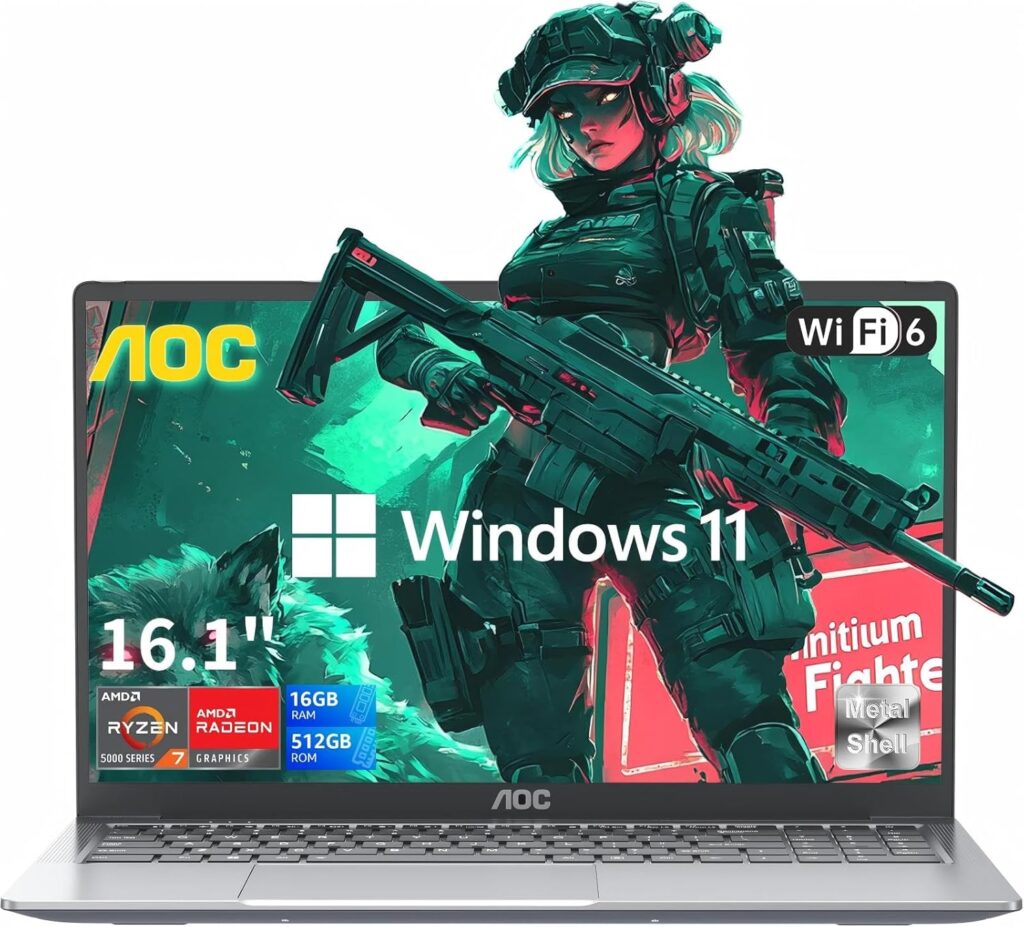 2025 16.1" Laptop: AMD Ryzen 7 5700U, Radeon RX Vega 8, 16GB RAM, 512GB SSD, Win 11