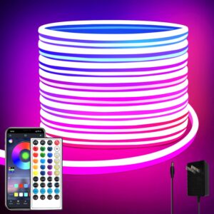 Here’s the rewritten text for SEO within the specified limits:  
32.8ft LED Neon Lights with Remote, APP Control, IP65 Waterproof, Flexible RGB Rope Lights  
Let me know if you'd like any adjustments!