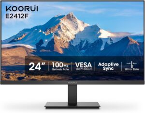 KOORUI 24-inch FHD 1080p 100Hz VA Monitor, 3000:1, HDMI/VGA, FreeSync