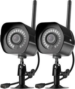Outdoor Plug-in Smart Security WiFi Camera, 1080P HD, IP66, Motion Detection, Night Vision, Cloud, Alexa & Google Home, 2 Pack