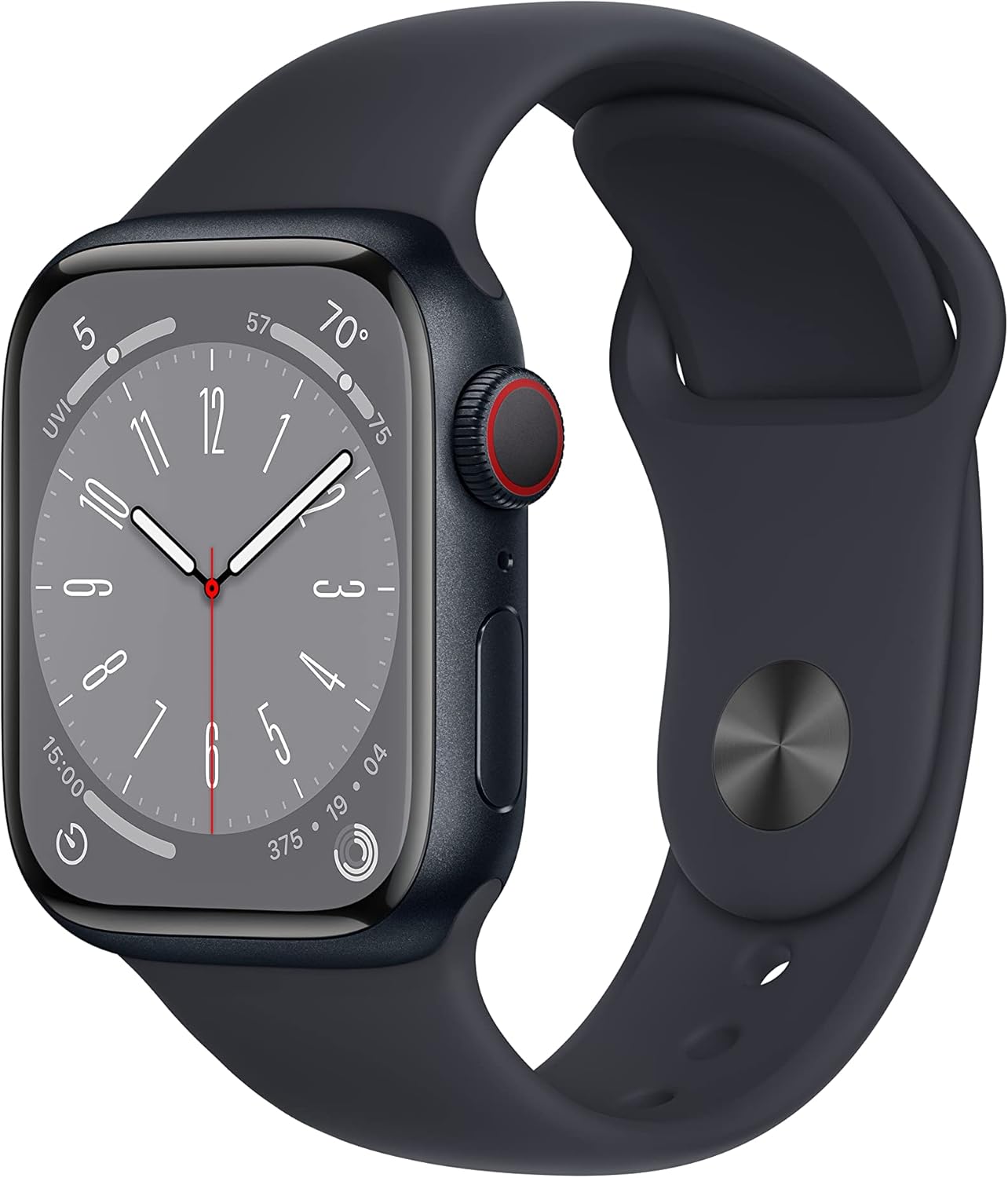 Apple Watch Series 8 [GPS + Cellular, 41mm] - Midnight Aluminum Case, Midnight Sport Band (Renewed)