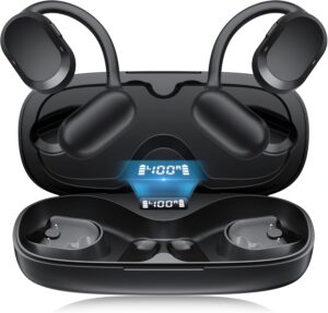 Open Ear Headphones, Open Ear Earbuds, IPX7 Waterproof, Bluetooth 5.3 Wireless Sports Earbuds, Earhooks, Built-in Mic, Clear Calls for Running Cycling Driving