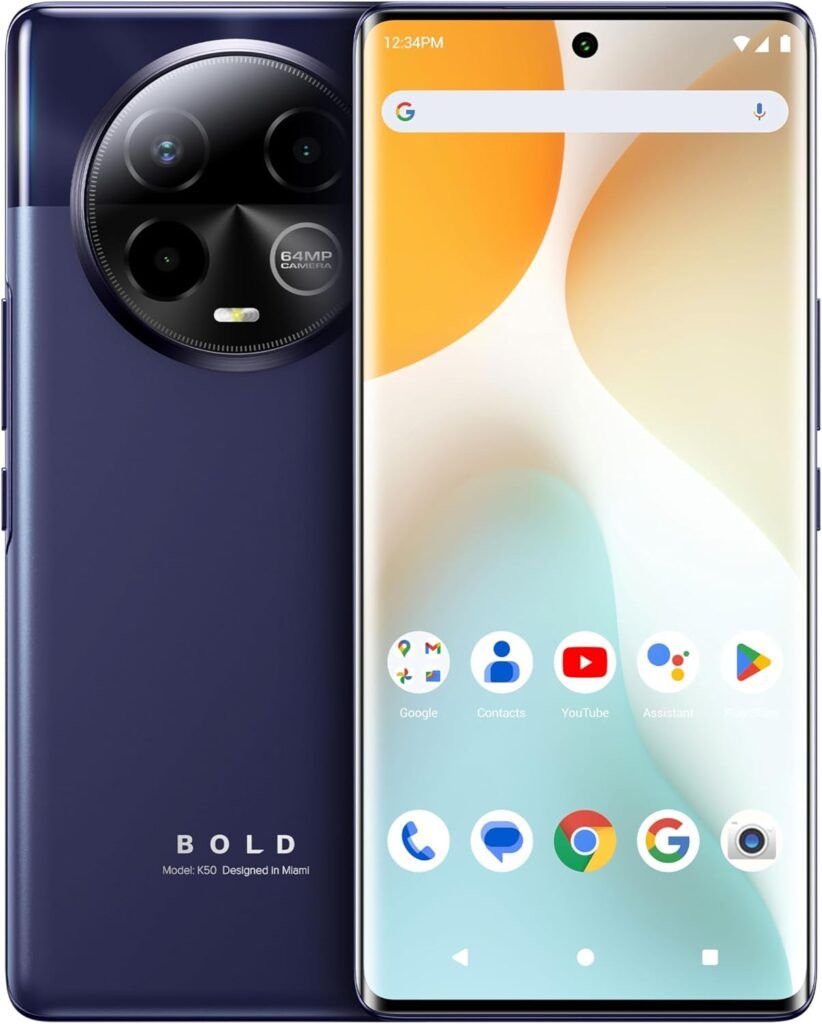 Bold K50 | 5G| 2024 | 3-Day Battery | Unlocked | 6.7 FHD+ 3D AMOLED | 256/8GB | Triple 64MP Camera | US Version | US Warranty | Purple
