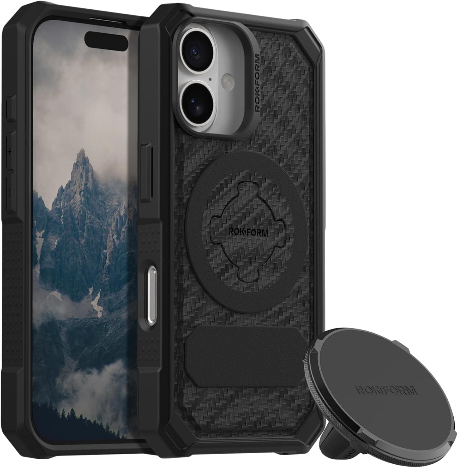 Rokform iPhone 16 Rugged Case + Dual Magnet Vent Mount