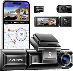 AZDOME M550 3CH Dash Cam 4K+2.5K WiFi GPS 1440P+1080P+1440P 64GB