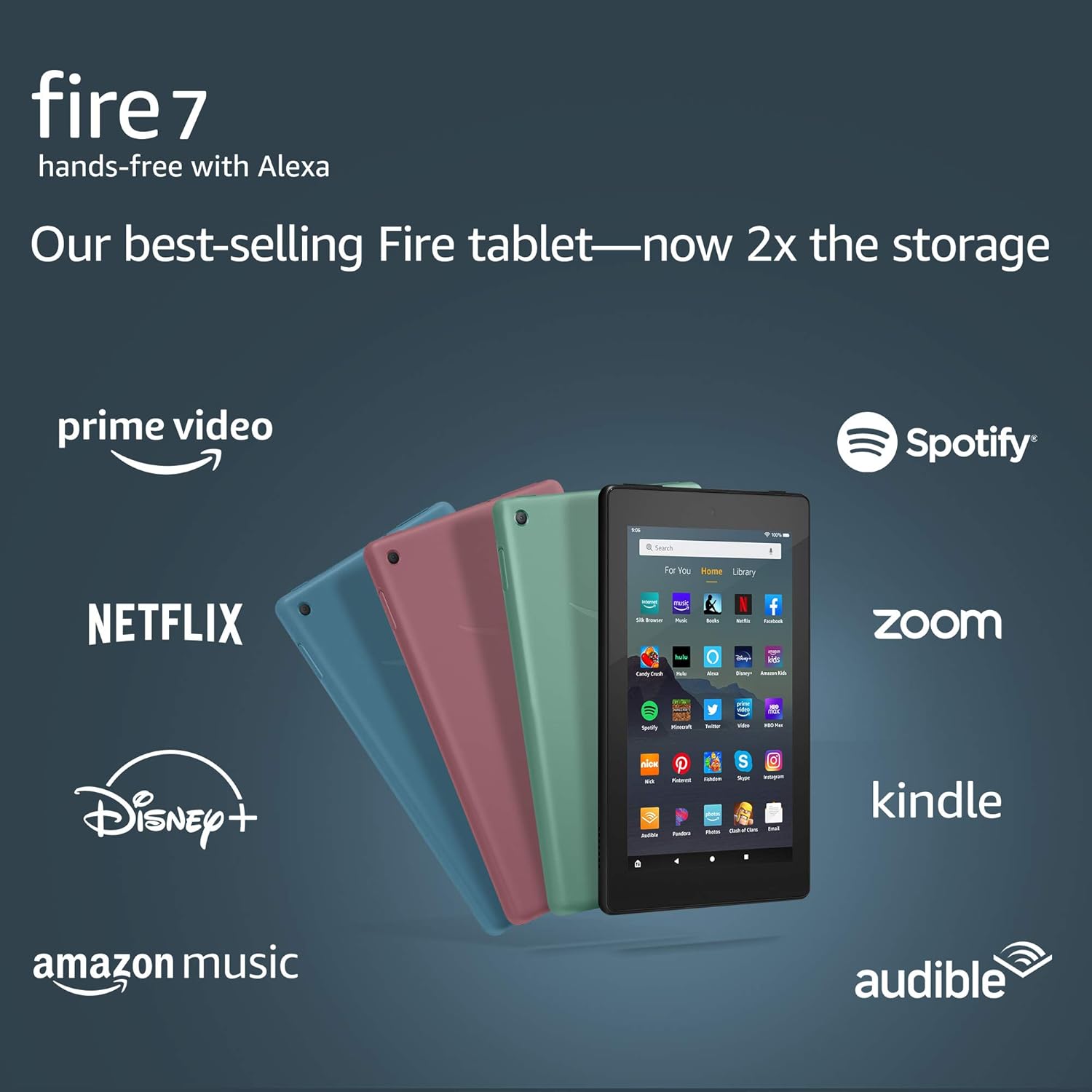Fire 7 tablet, 7" display, 16 GB, 2019 release, Black