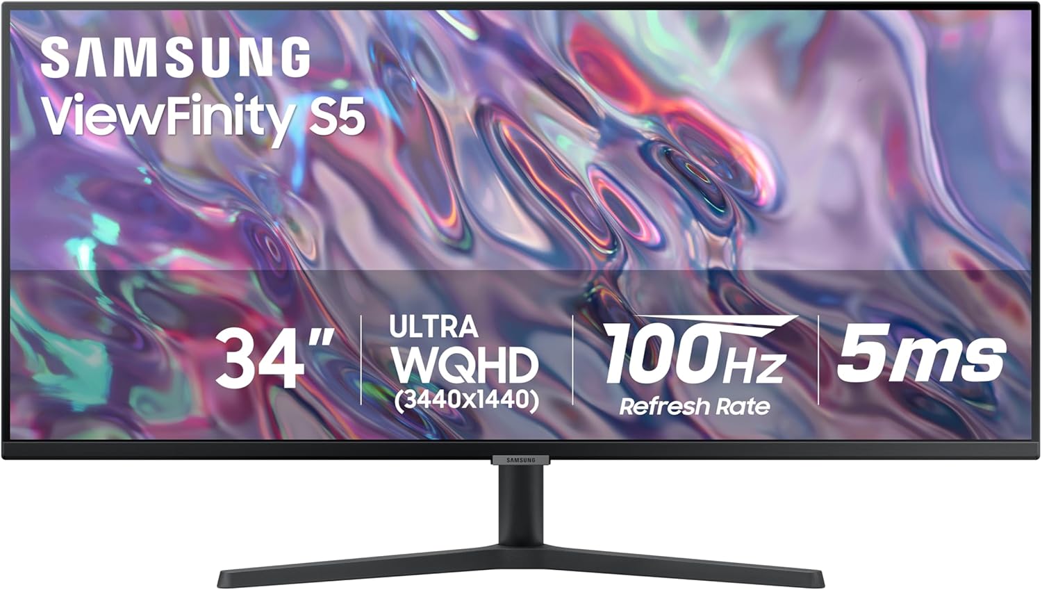 SAMSUNG 34" ViewFinity S50GC Ultra-WQHD Monitor, 100Hz, HDR10, FreeSync, LS34C502GANXZA