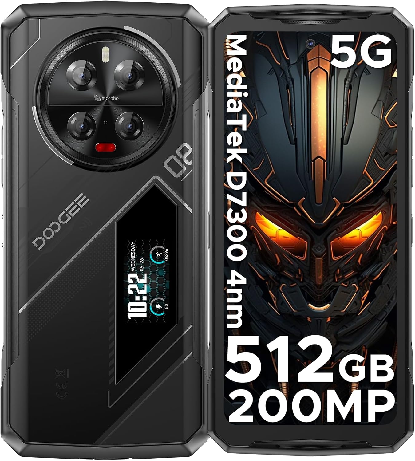DOOGEE V40 Pro 5G, 36GB+512GB, Android 14, 6.78" FHD+120Hz, 4nm D7300, 200MP, NFC/WiFi 6