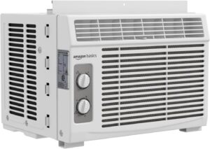 Amazon Basics 5000 BTU Window AC, 150 Sqft, Cool/Fan, Washable Filter, White