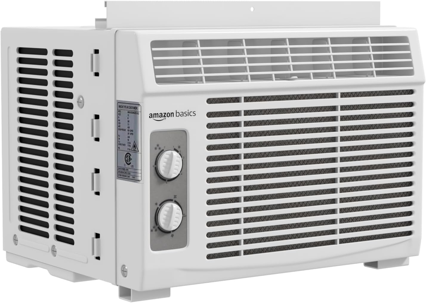 Amazon Basics 5000 BTU Window AC, 150 Sqft, Cool/Fan, Washable Filter, White