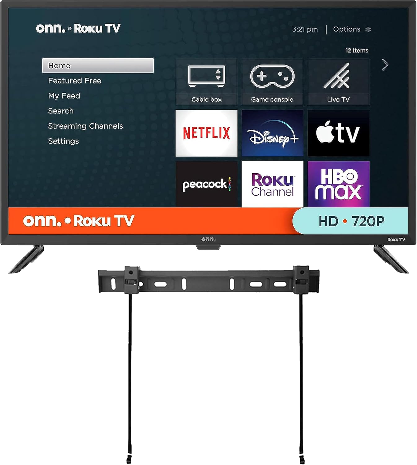 ONN 32-inch Roku Smart TV LED + Free Wall Mount, Wi-Fi, Mobile App, Apple HomeKit, Alexa, Google Assistant (Renewed)