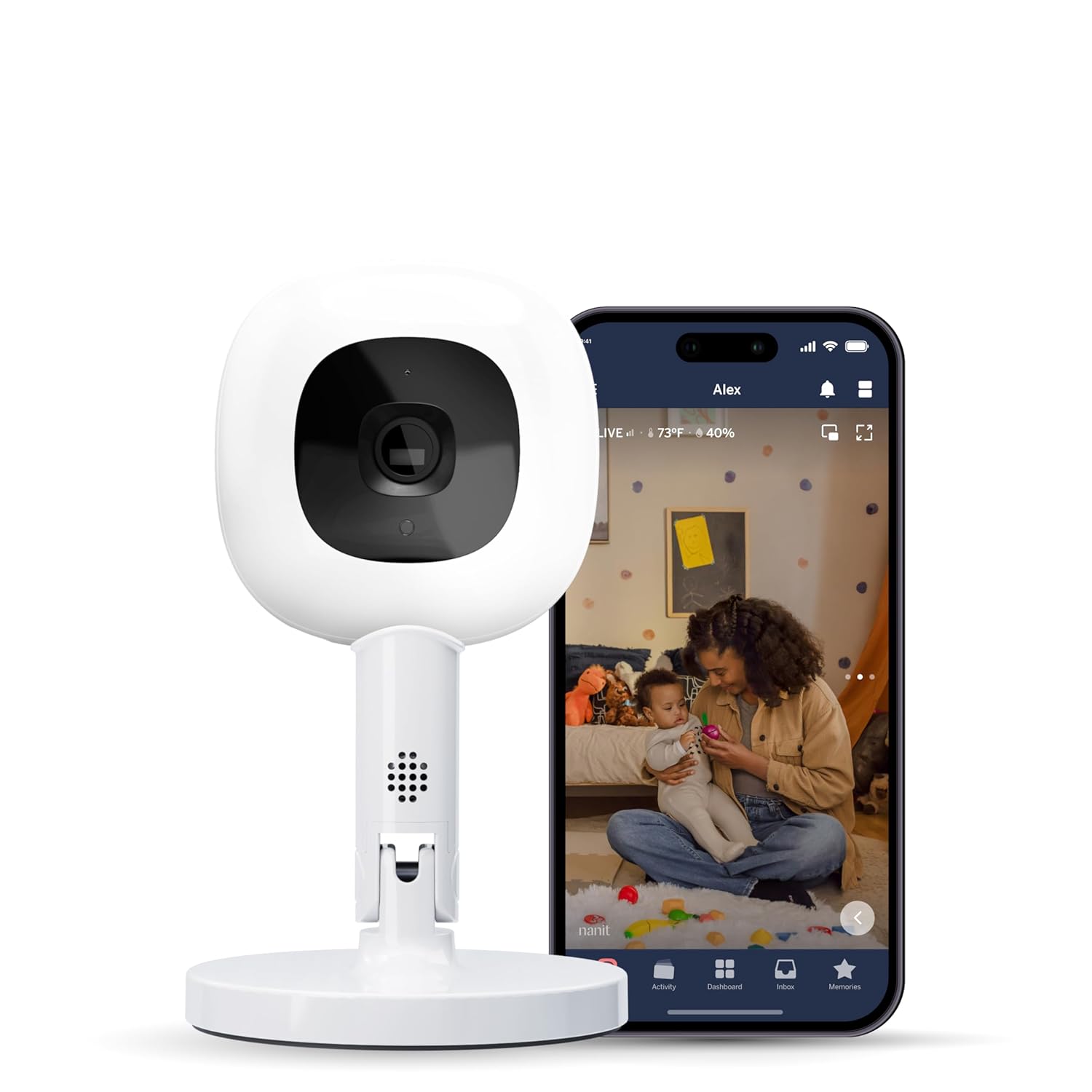 Nanit Pro Smart Baby Monitor & Flex Stand - 1080p Wi-Fi Camera, Sleep Tracker, 2-Way Audio, Notifications, Night Vision, Breathing Band