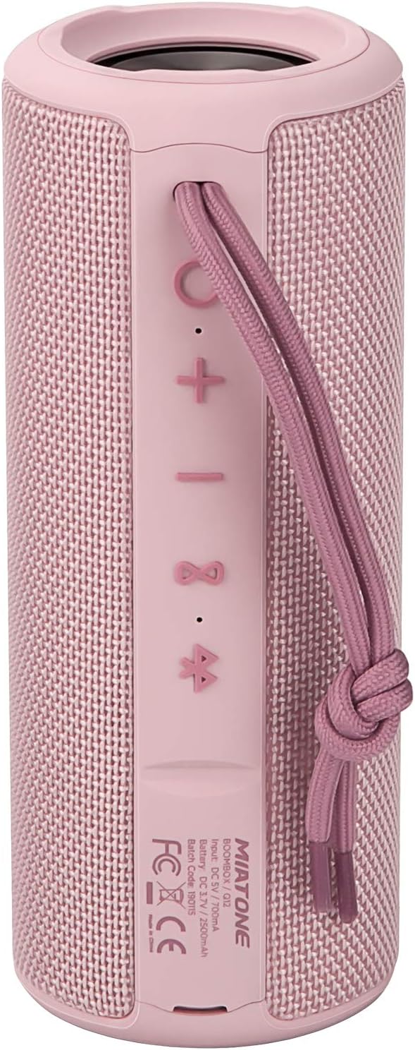MIATONE Boombox Outdoor Portable Bluetooth Speaker Waterproof Pink Gift