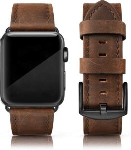 Leather Bands for Apple Watch 46mm 45mm 44mm 42mm (Series 1 2 3 4 5 6 7 8 9 10 SE)