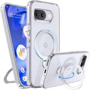 RAPTIC 2025 Magnetic Case for Google Pixel 9a – Military Protection, Kickstand, Slim Clear