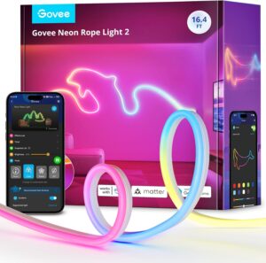 Govee RGBIC Neon Lights, Smart LED Neon Rope Light, Works with Matter, Alexa, Google