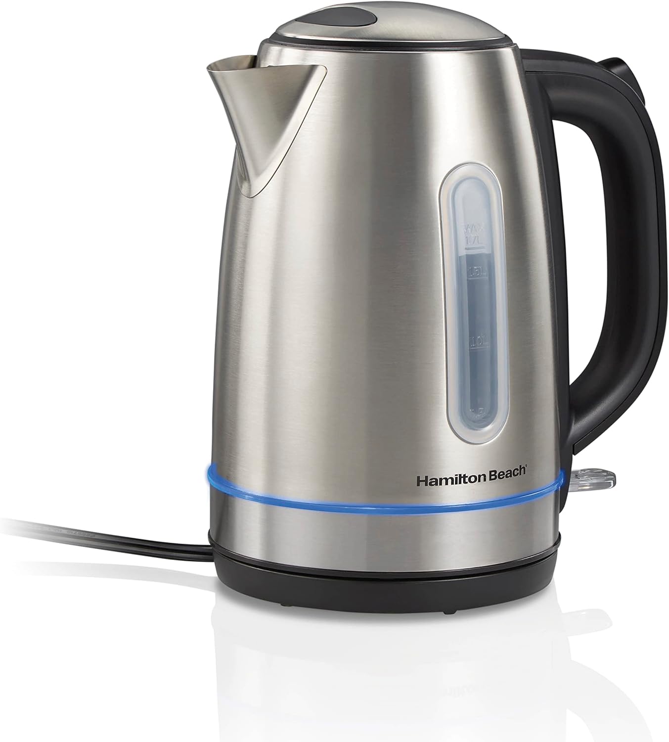 Hamilton Beach Electric Tea Kettle, 1.7L, 1500W, Cordless, Stainless Steel (41037)