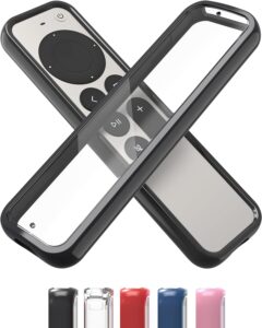Mount Air Rim Case for Apple TV Remotes – Slim Hybrid Black Cover & Clear Back