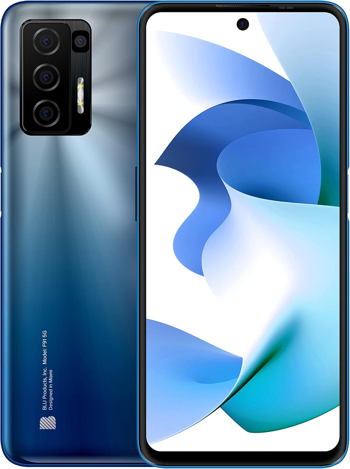 BLU F91 5G | 2022 | 3-Day Battery | Unlocked | 6.8" Display | 128GB+8GB | 48MP Camera | NFC | US Version | Sky Blue
