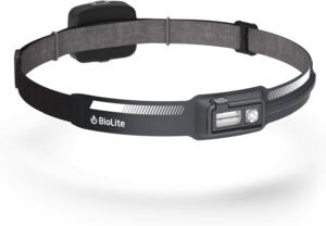 BioLite Dash 450 Rechargeable 450-Lumen HeadLamp, Midnight Grey