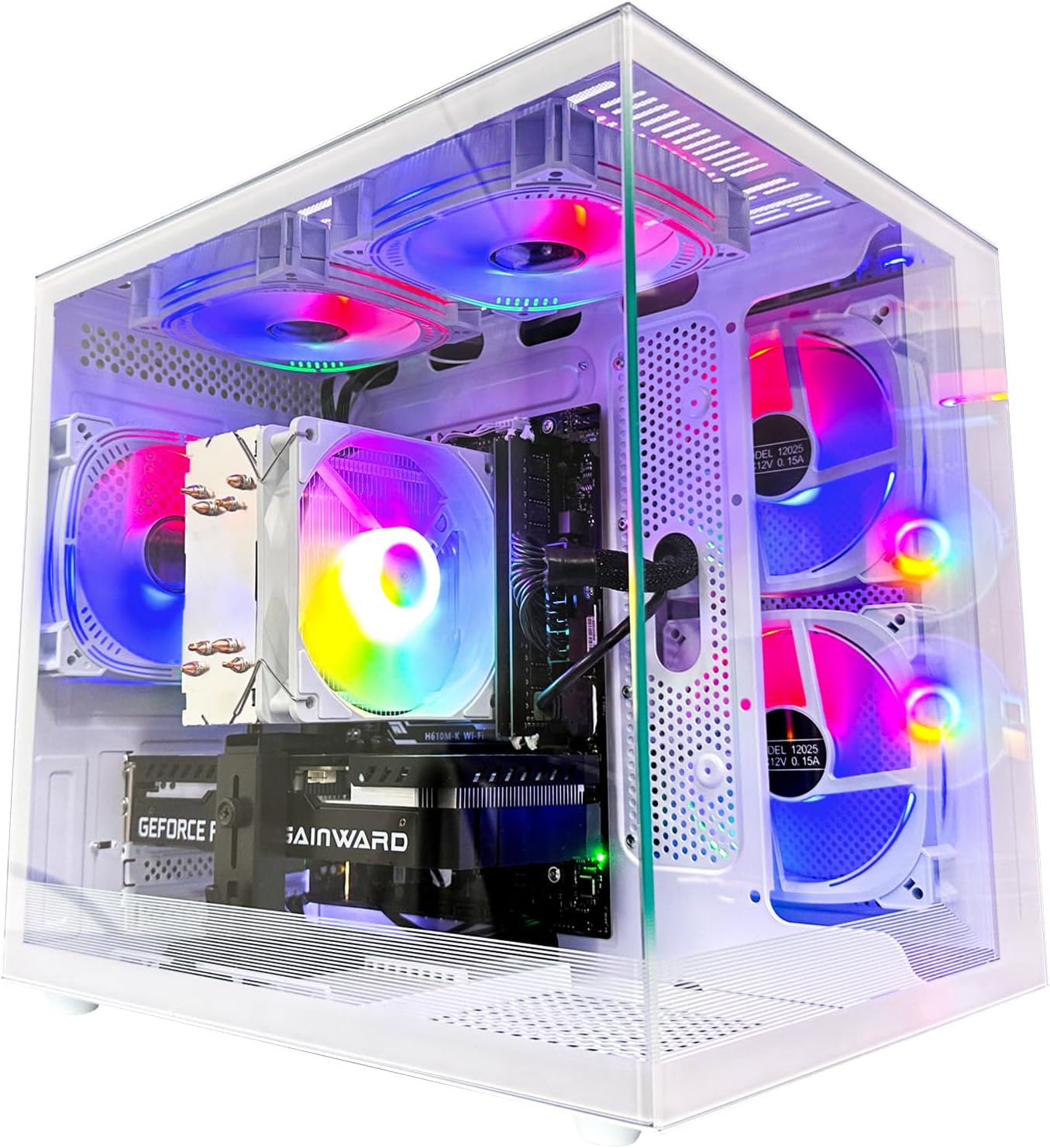 Gaming PC DDR4 16GB RAM i5-12400F 4.4GHz NVMe 512GB SSD 6GB GPU 4K White