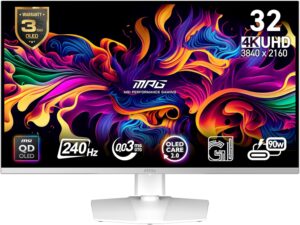MSI MPG 321URX QD-OLED 32" 4K 240Hz Adaptive-Sync HDMI DP VESA White