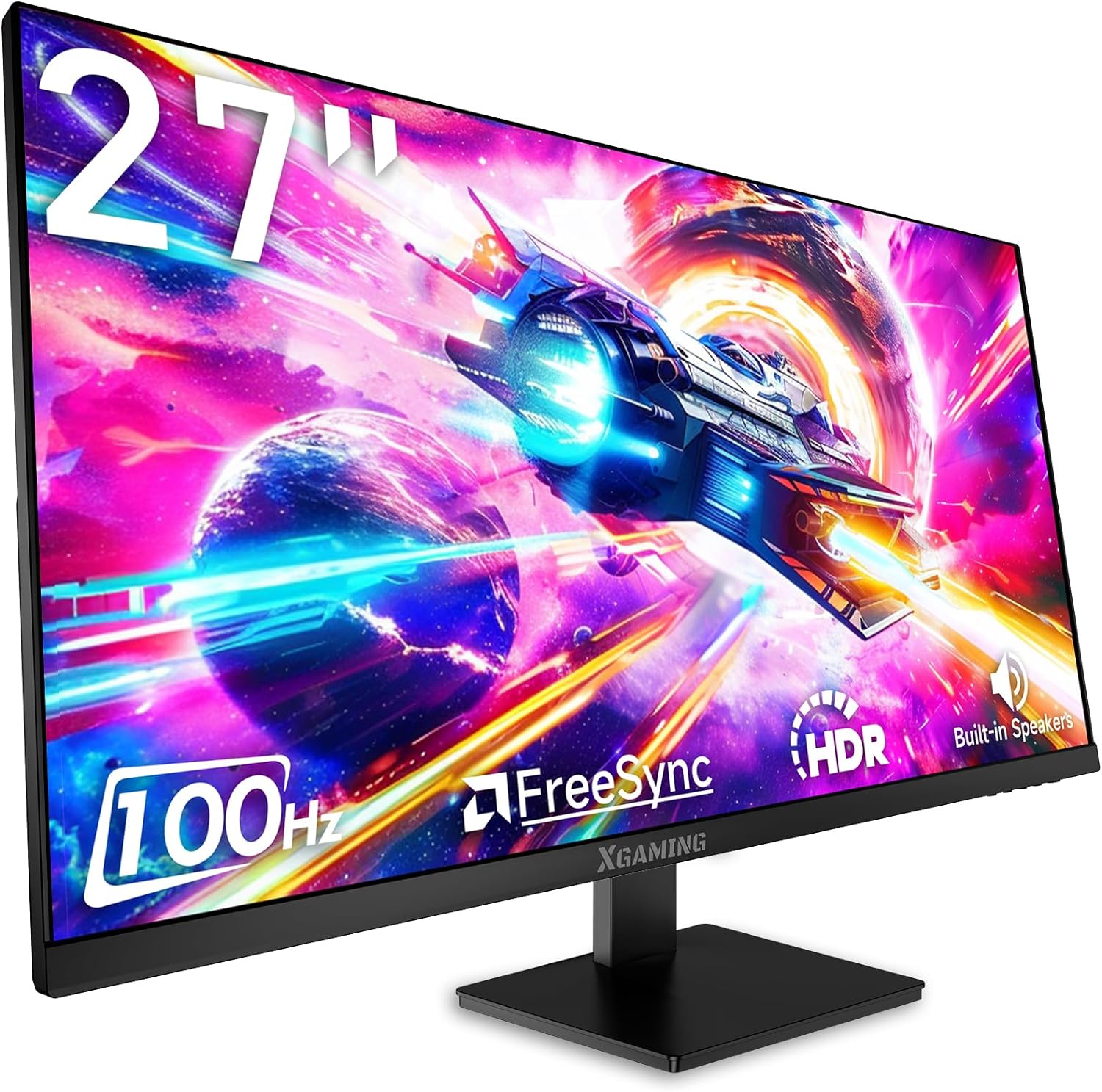 27 Inch 100Hz FHD Gaming Monitor, 1920x1080P, HDMI/VGA/DP, 3ms, FreeSync, IPS, VESA