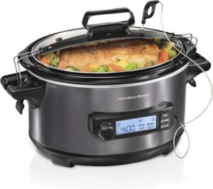 Hamilton Beach 6 Qt Digital Programmable Slow Cooker with Lid Lock, Black (33866)