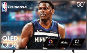 Hisense 50" QD6 Series 50QD6QF QLED 4K UHD Smart Fire TV, Alexa, Dolby Vision, Atmos, Motion Rate 120, HDR 10+, Game Mode Plus, MEMC, VRR, ALLM