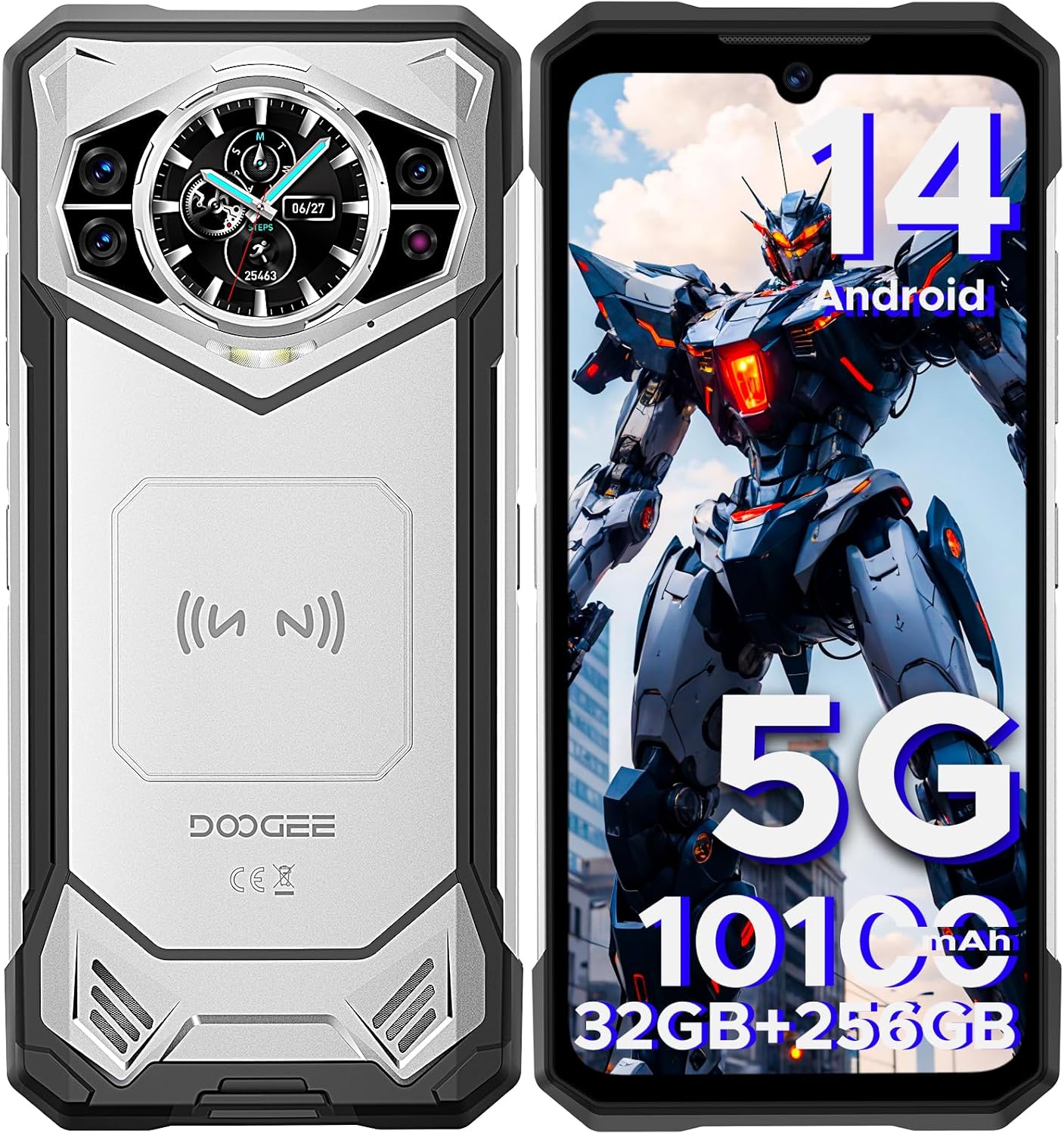 DOOGEE S200 5G Rugged Phone, 256GB+32GB, 10100mAh, Android 14, 100MP Camera