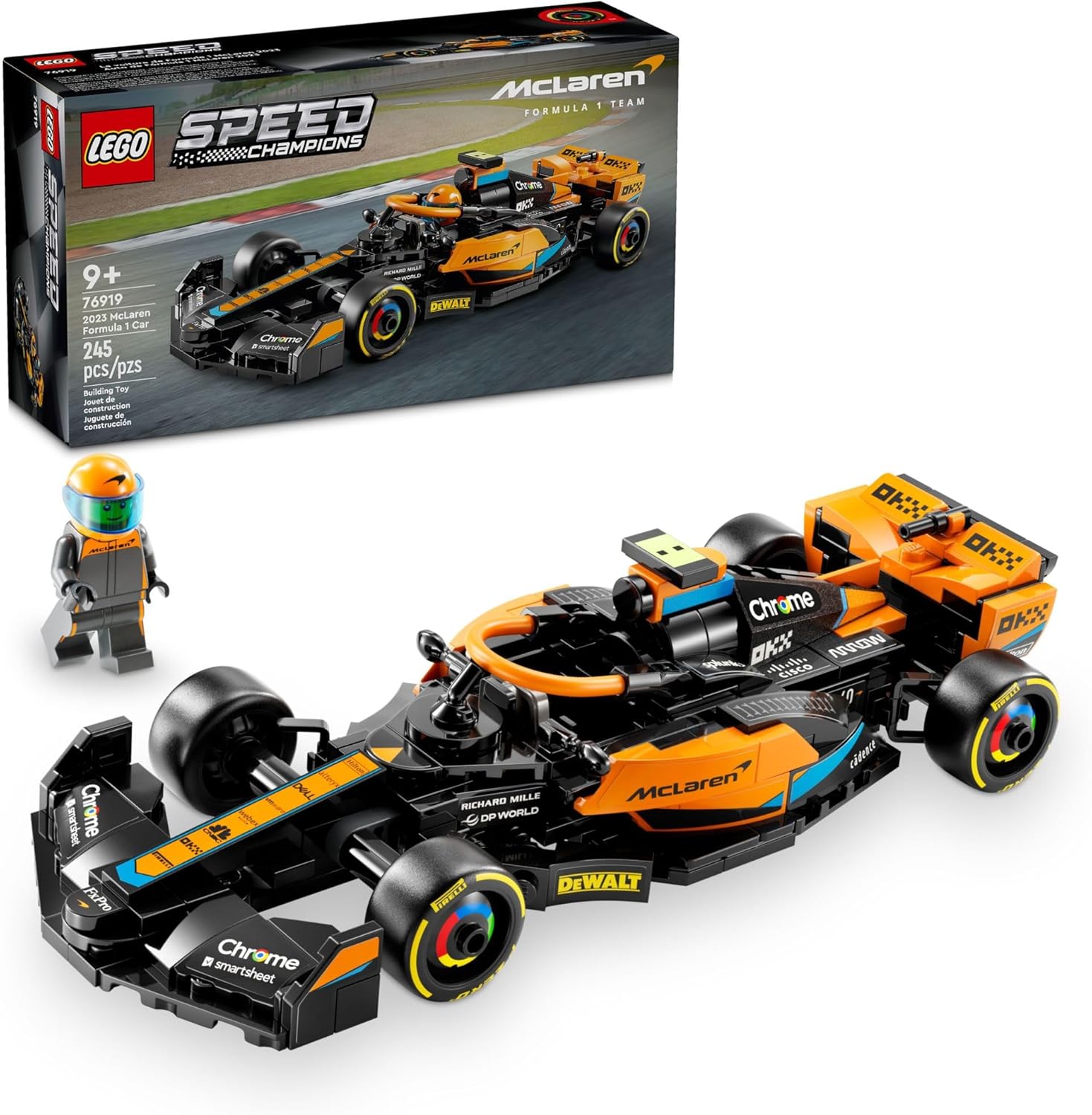 LEGO Speed Champions 2023 McLaren F1 Race Car Toy, Buildable Set 76919