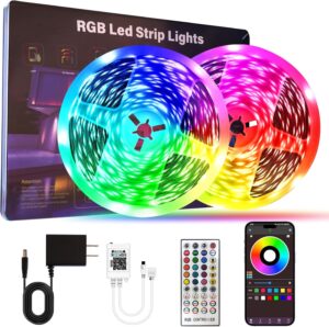 Led Lights for Bedroom 200 FT (2 Rolls 100 FT), RGB Color Changing LED Strip Lights with Remote & App Control