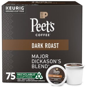 Peet's Coffee Dark Roast Keurig K-Cup Pods - Major Dickason's Blend 75 Count