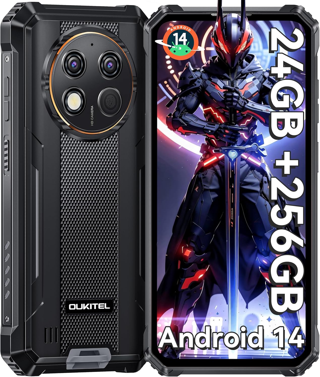OUKITEL G1 Rugged Phone 24+256GB/1TB Android 14, 6.52" HD, 10600mAh, 48MP, IP68/69K, Dual SIM/NFC