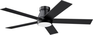 TCL 52" Black Flush Mount Ceiling Fan with Lights & Remote