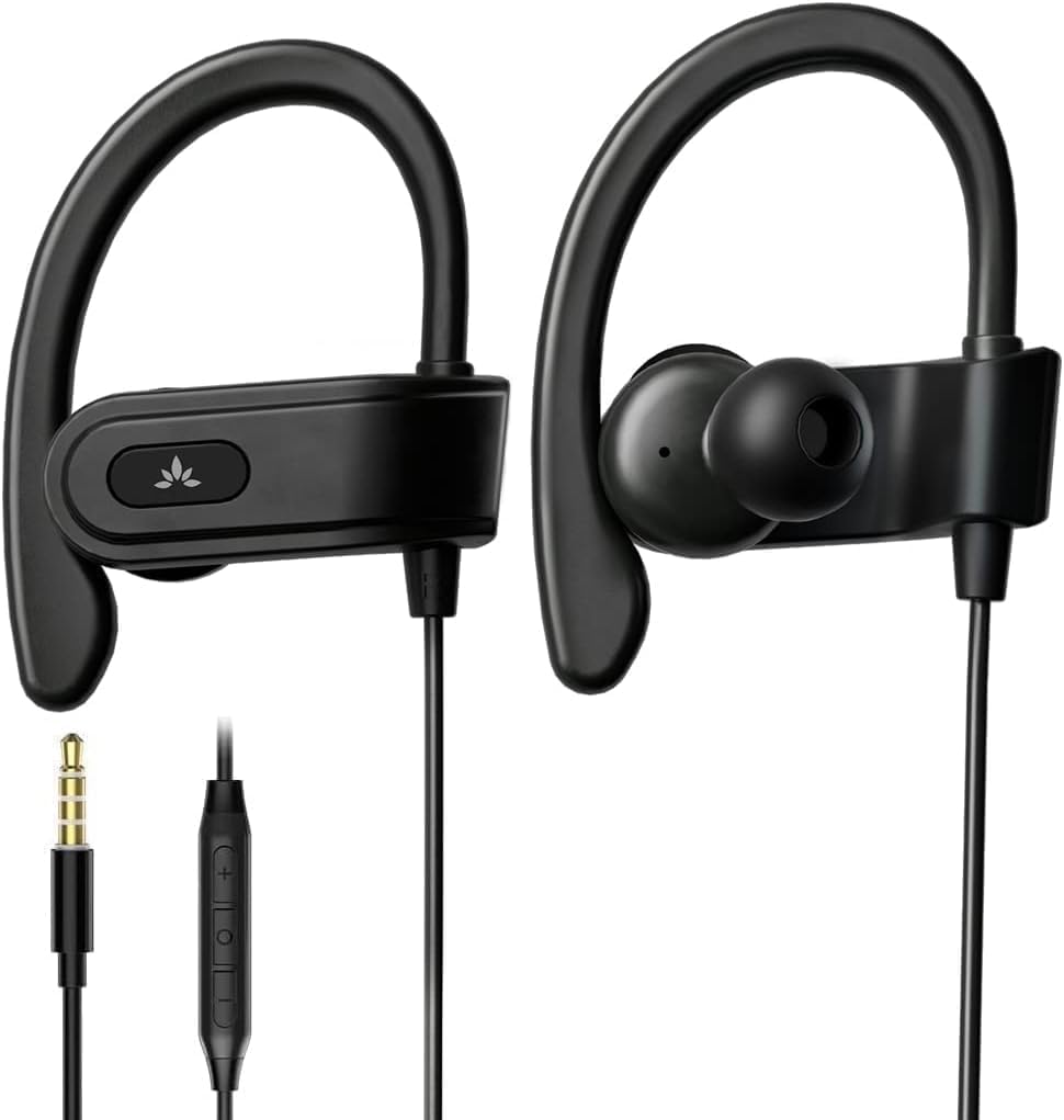 Avantree E171 - 3.5mm Wired Earbuds w/Mic & Volume Control, Black