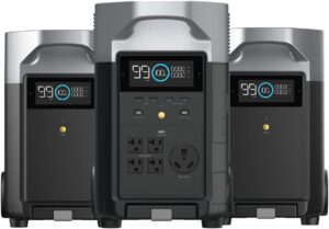 EF ECOFLOW 10.8kWh DELTA Pro Portable Power Station with 2 Extra Batteries, 120V Lifepo4 Battery Backup, Solar Generator for Home, Camping, RV, Emergencies