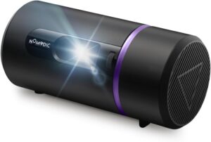 NOMVDIC R150 Mini Projector, Portable Battery Operated with 4hrs Playtime