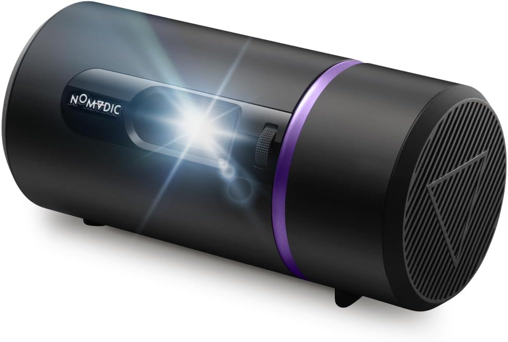 NOMVDIC R150 Mini Projector, Portable Battery Operated with 4hrs Playtime