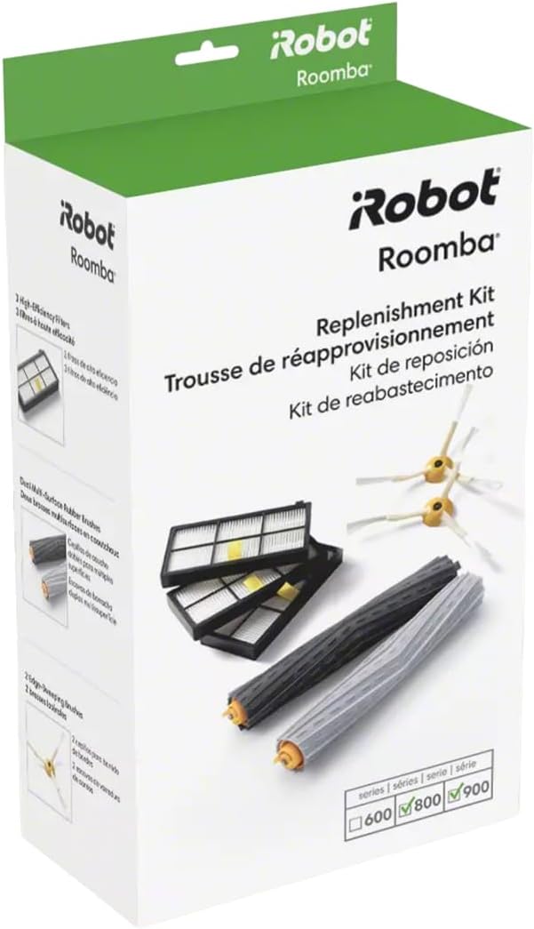 iRobot Roomba 800 & 900 Series Replenishment Kit - 3 Filters, 2 Side Brushes, 1 Rubber Brushes