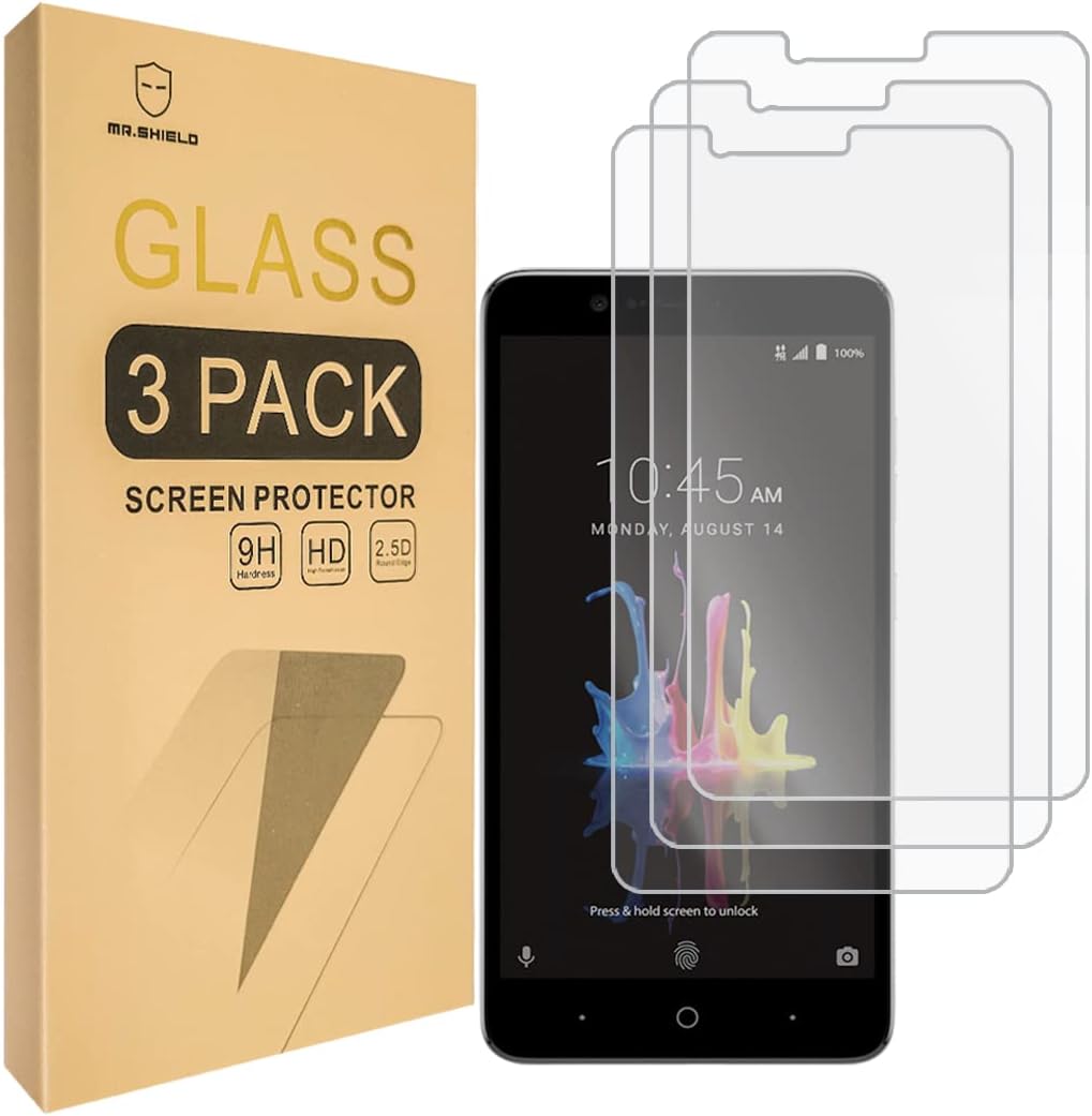 [3-PACK] Mr.Shield For ZTE Blade Z Max Tempered Glass Screen Protector