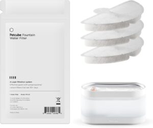 Petcube Water Fountain Replacement Filters, 3 Pack for Ceramic and Stainless Steel Pet Water Fountain