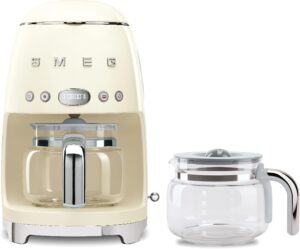 Smeg 50's Retro Drip Coffee Maker with Extra Glass Carafe (Cream)