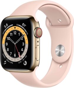 Apple Watch Series 6 GPS + Cellular 40mm Gold Stainless Steel Pink Sport Band (Renewed)