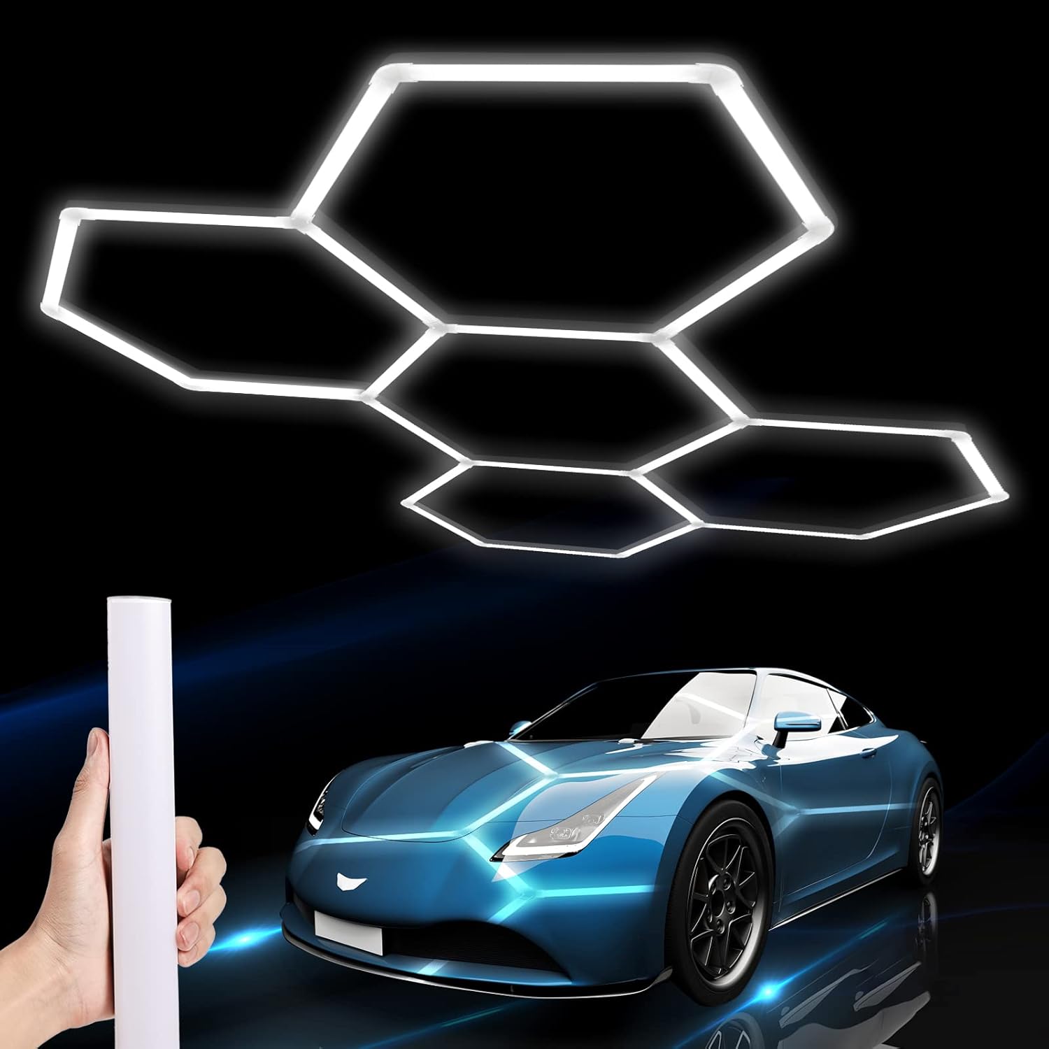 Hexagon LED Garage Light: 25 Pack, 26400LM, Super Bright Shop Light