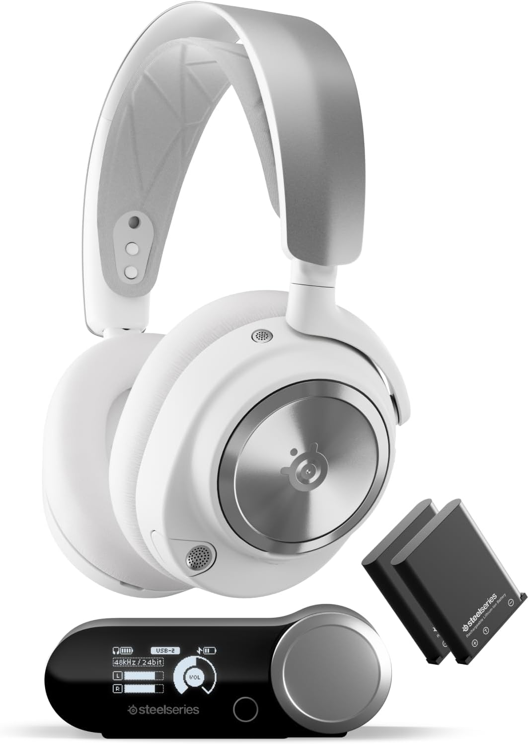 SteelSeries Arctis Nova Pro Wireless - Multi-System - ANC - PS5, PS4, PC, Switch, Mobile - White